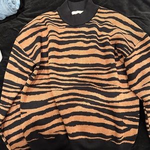 Wayf Vincent Intarsia Sweater Tiger Print
